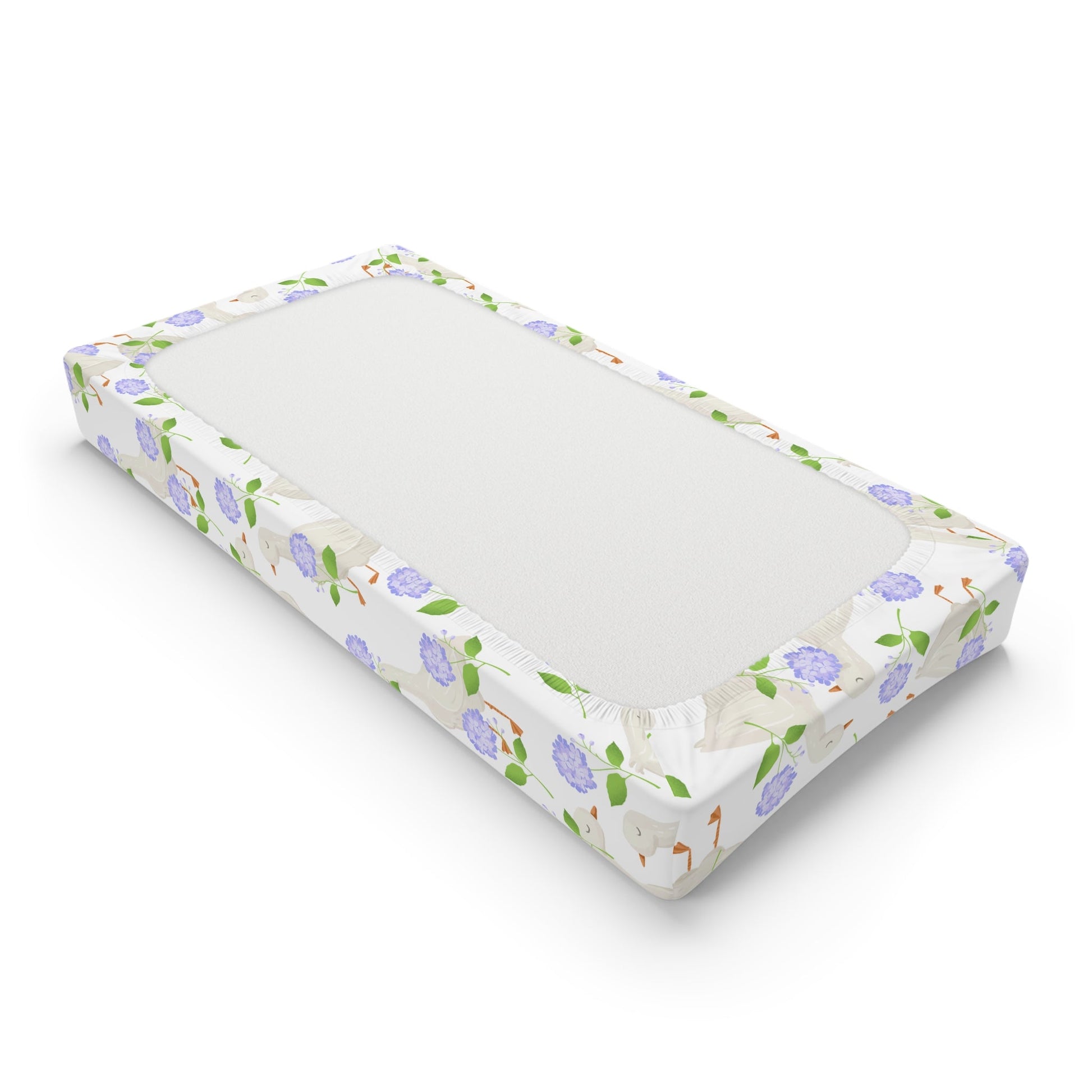 Baby Changing Pad Cover - Geese & Hydrangeas - Nanalili