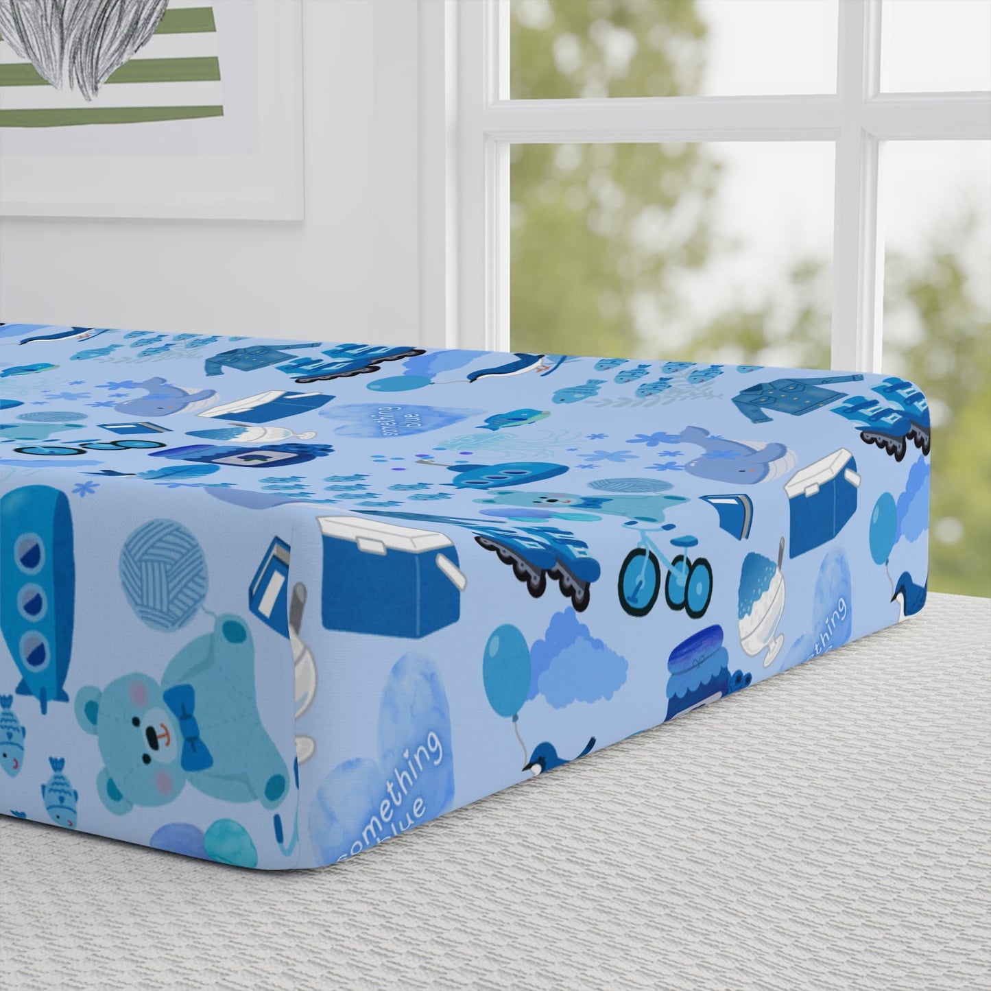 Baby Changing Pad Cover - Something Blue - Nanalili