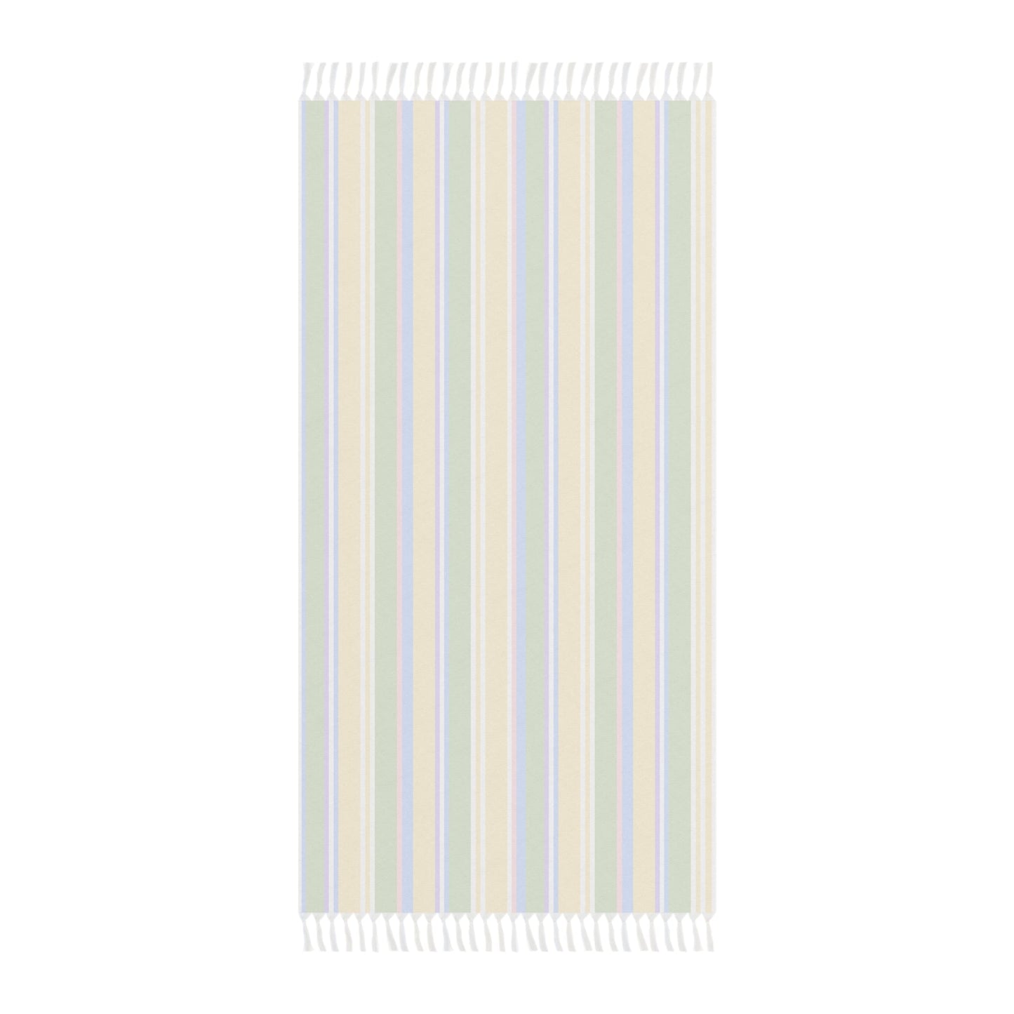 Beach Towel with Knotted Tassels - Happy Stripes Signature Colors - Nanalili