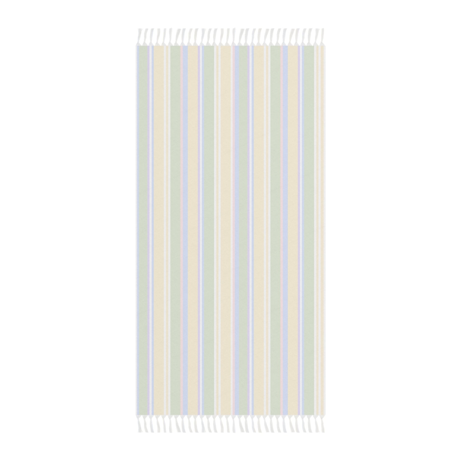 Beach Towel with Knotted Tassels - Happy Stripes Signature Colors - Nanalili