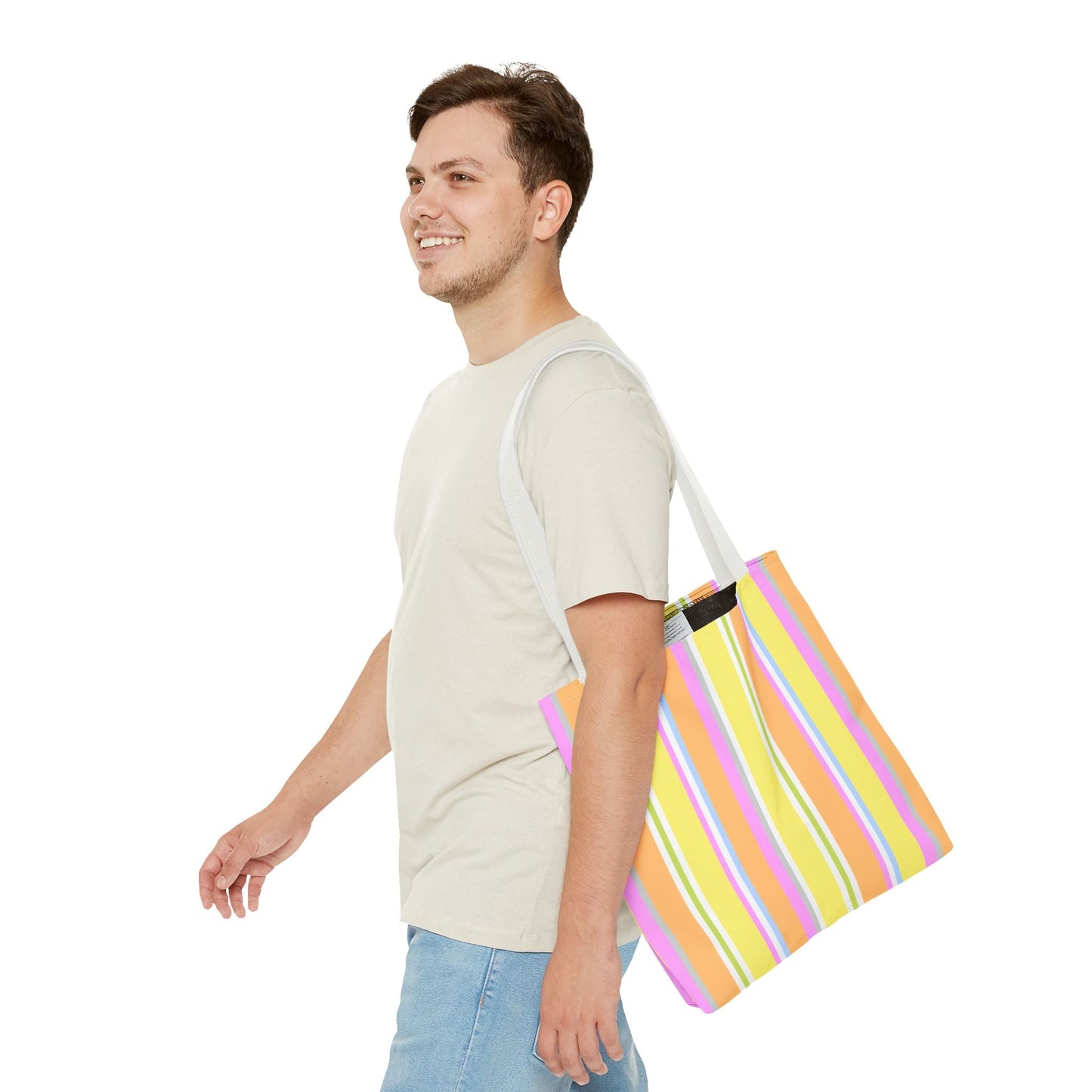 Happy Stripy Tote Bag - Citrus Bubble Gum - Nanalili