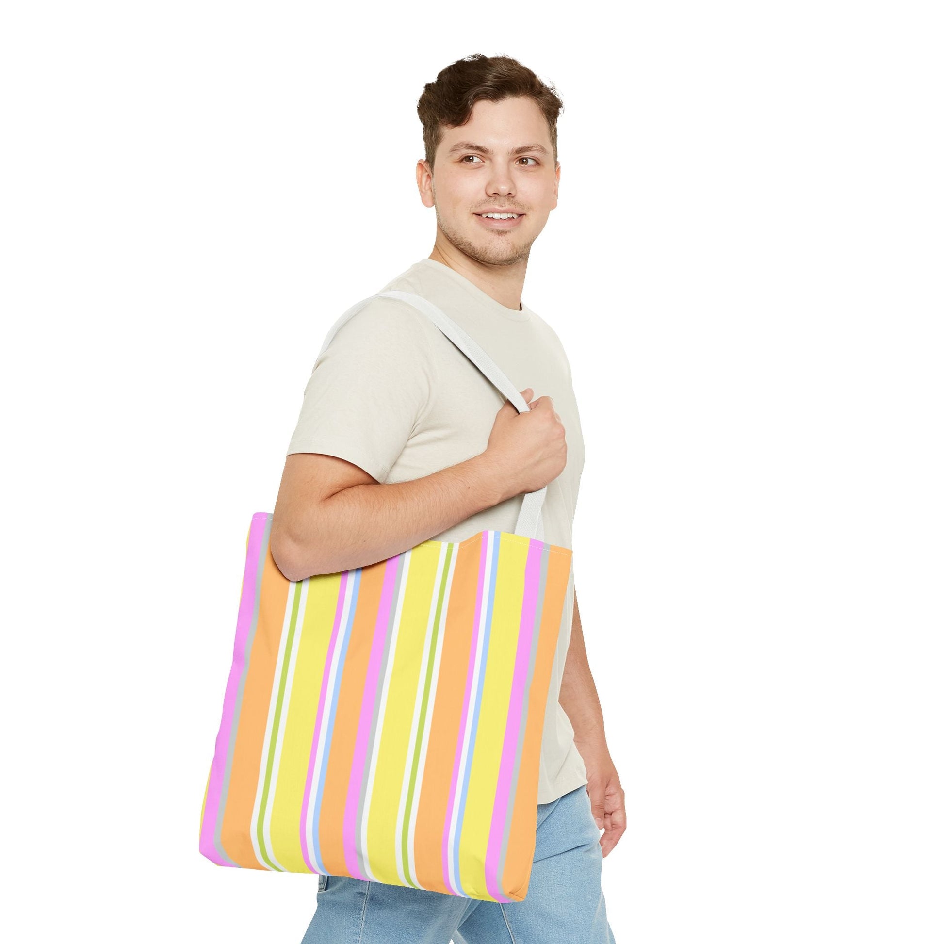 Happy Stripy Tote Bag - Citrus Bubble Gum - Nanalili