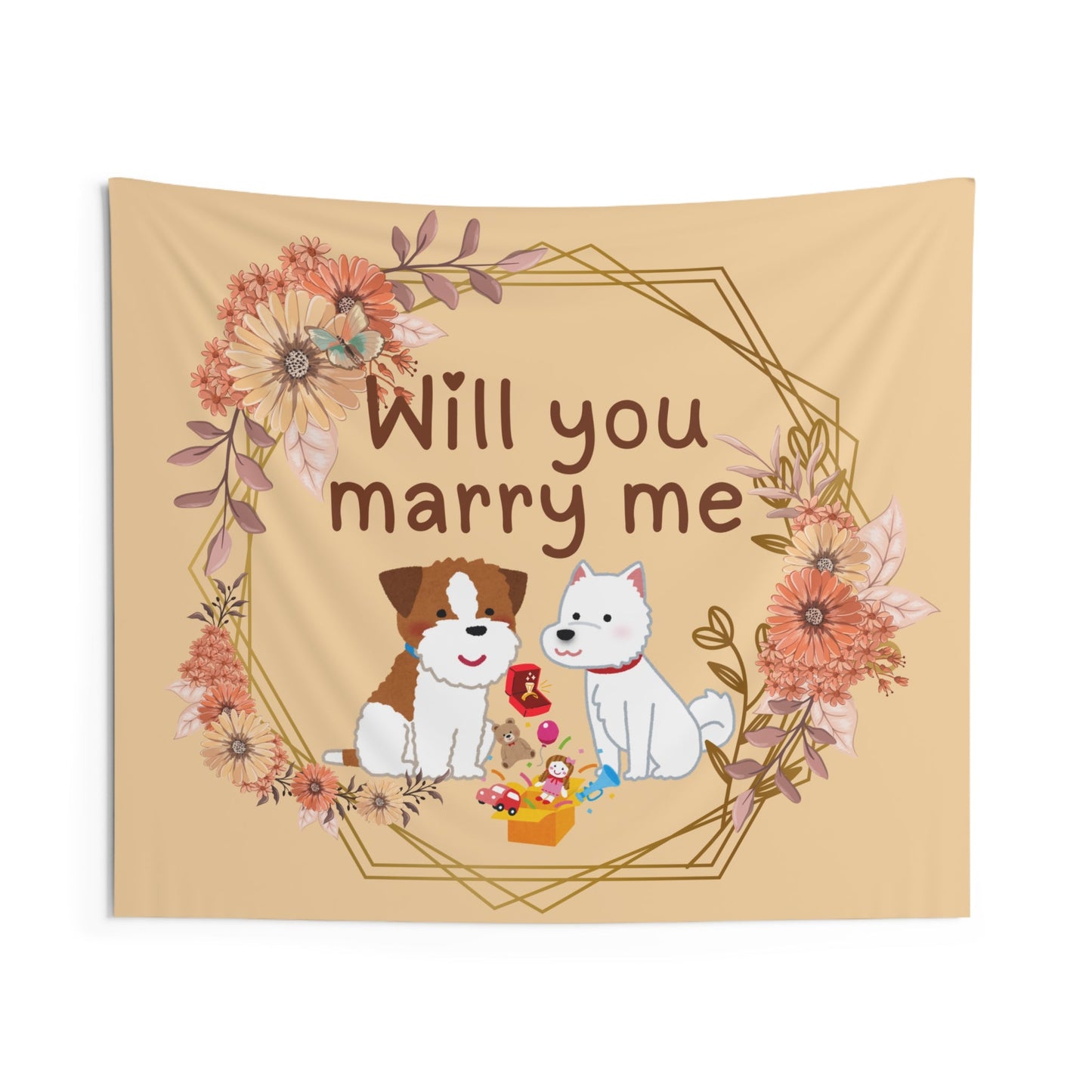 Indoor Wall Tapestries - Marry Me Theme Dogs - Nanalili