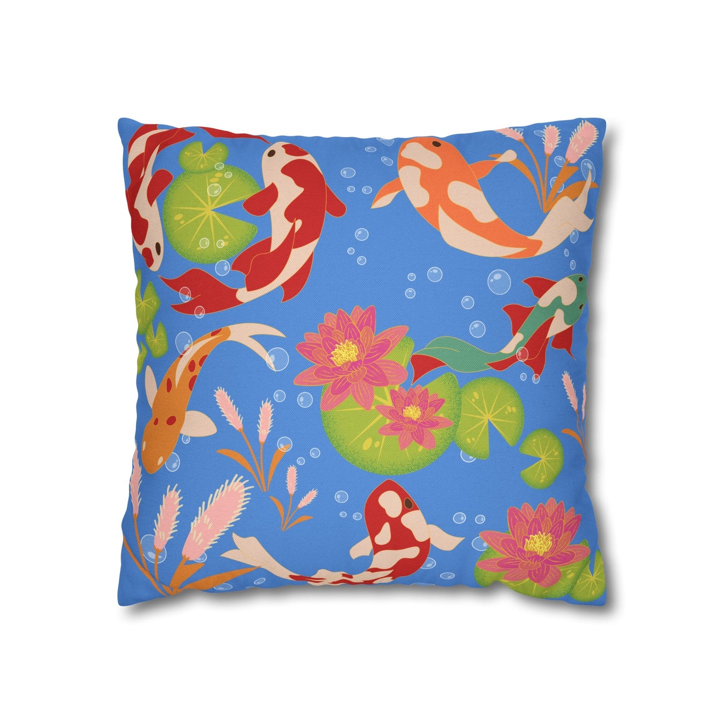 Koi Fish Deep Blue Pillowcase - Nanalili