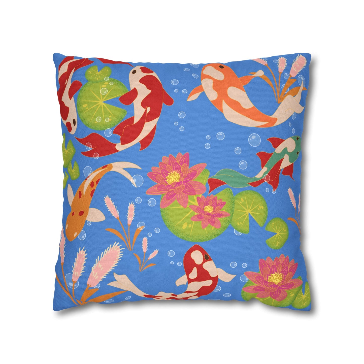 Koi Fish Deep Blue Pillowcase - Nanalili