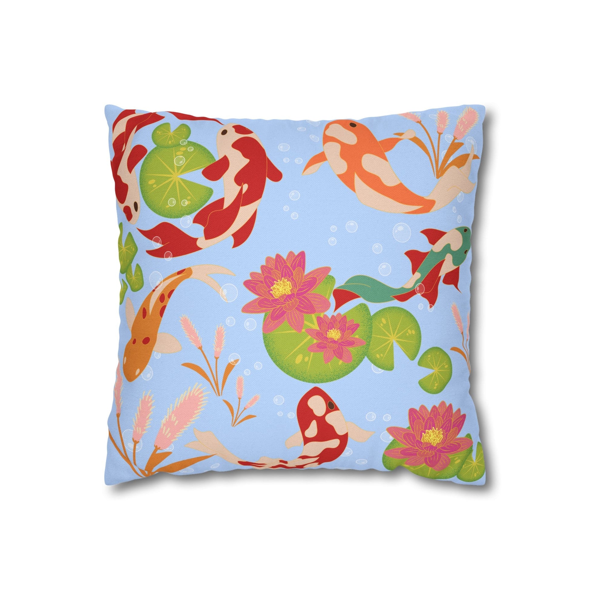 Koi Fish Light Blue Pillowcase - Nanalili