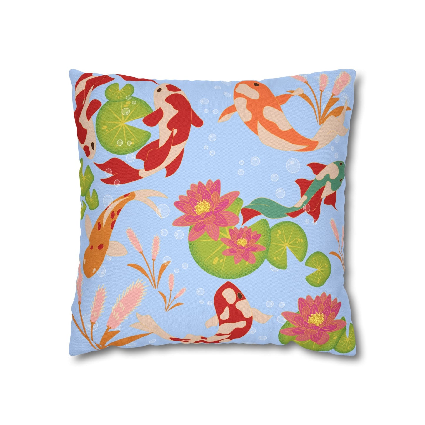 Koi Fish Light Blue Pillowcase - Nanalili