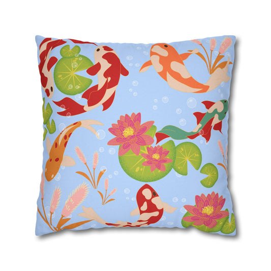 Koi Fish Light Blue Pillowcase - Nanalili