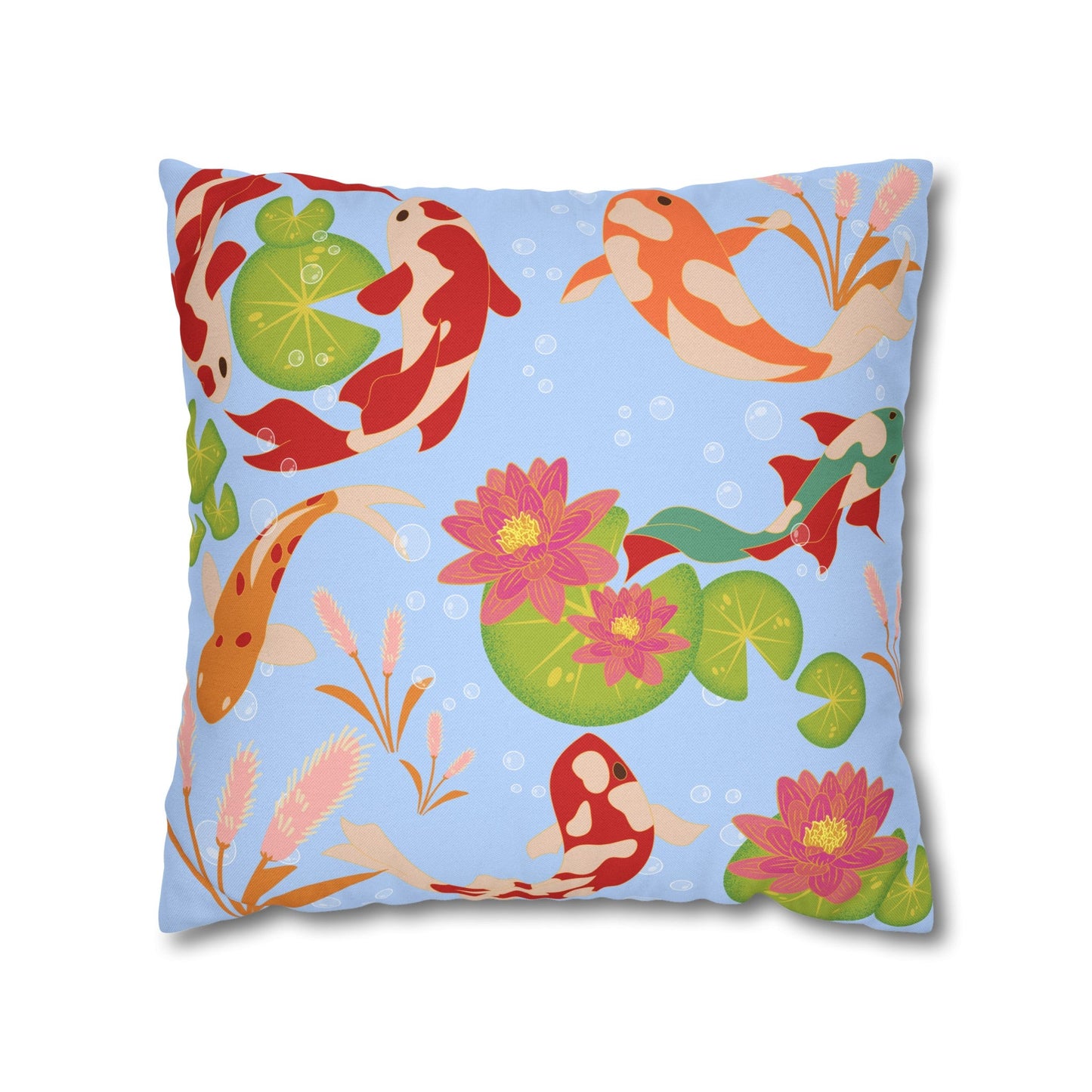 Koi Fish Light Blue Pillowcase - Nanalili