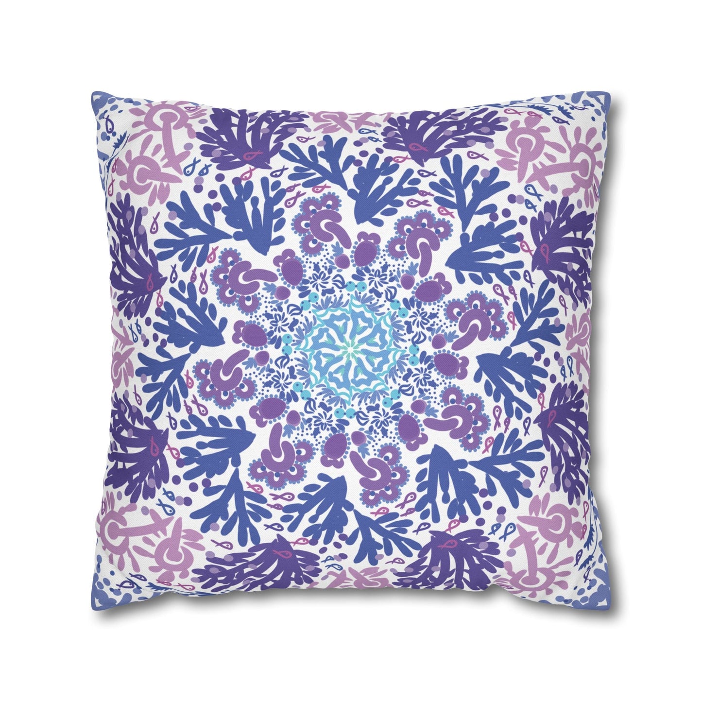 Mandala Inspired Pattern Fishes & Corals Pillowcase - Nanalili