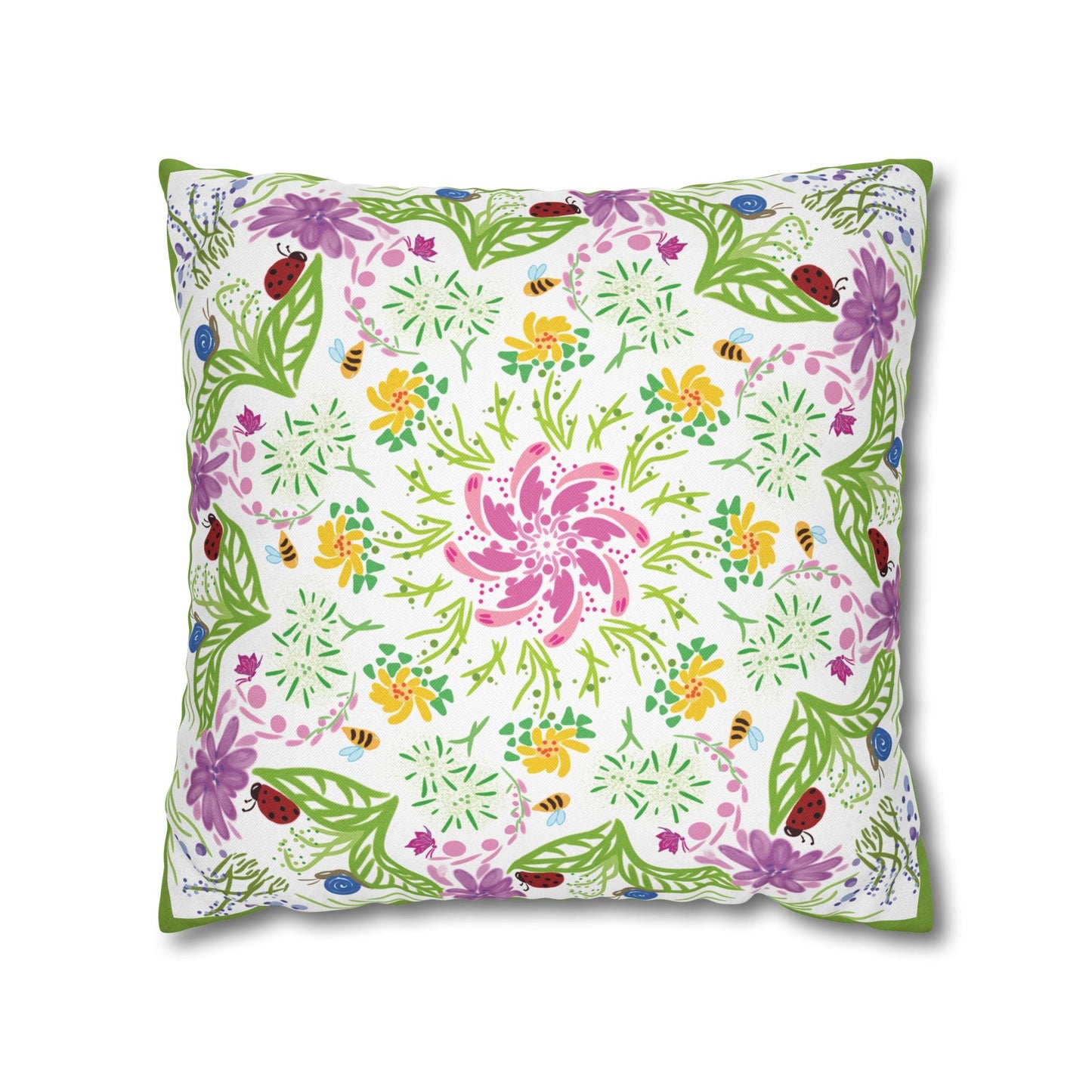 Mandala Inspired Pattern Spring Elements Pillowcase - Nanalili