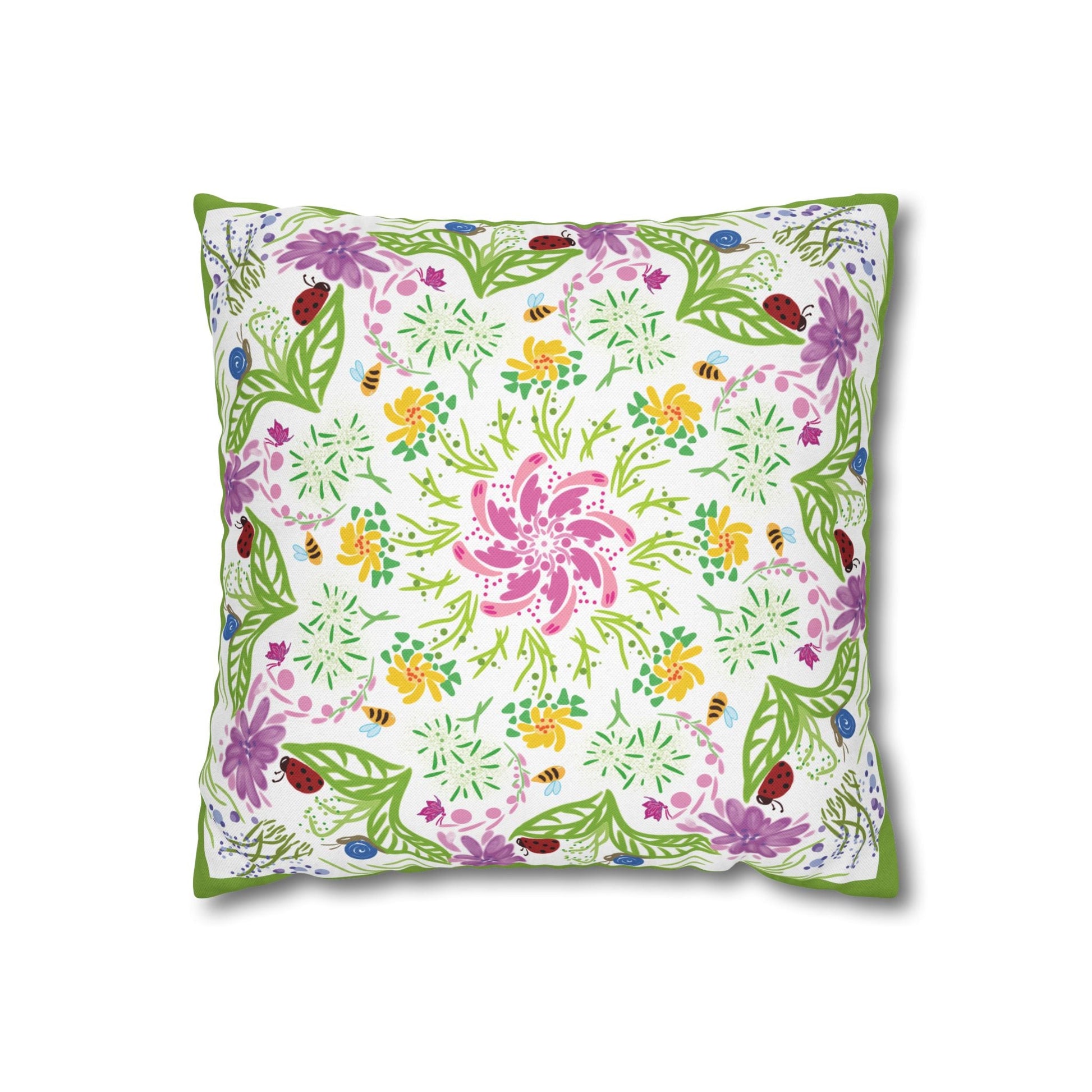 Mandala Inspired Pattern Spring Elements Pillowcase - Nanalili