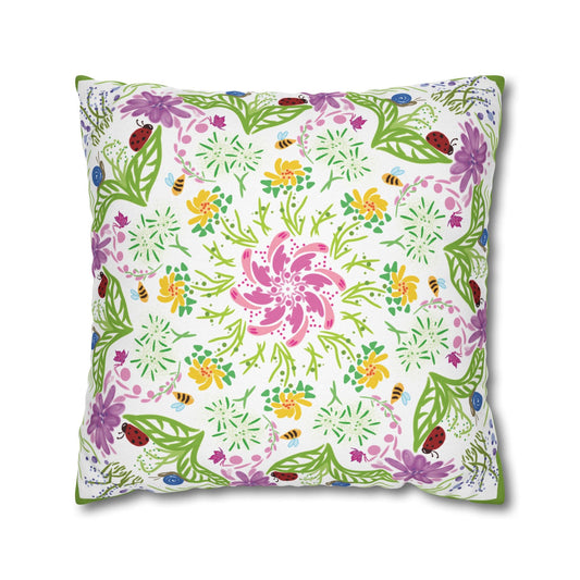 Mandala Inspired Pattern Spring Elements Pillowcase - Nanalili