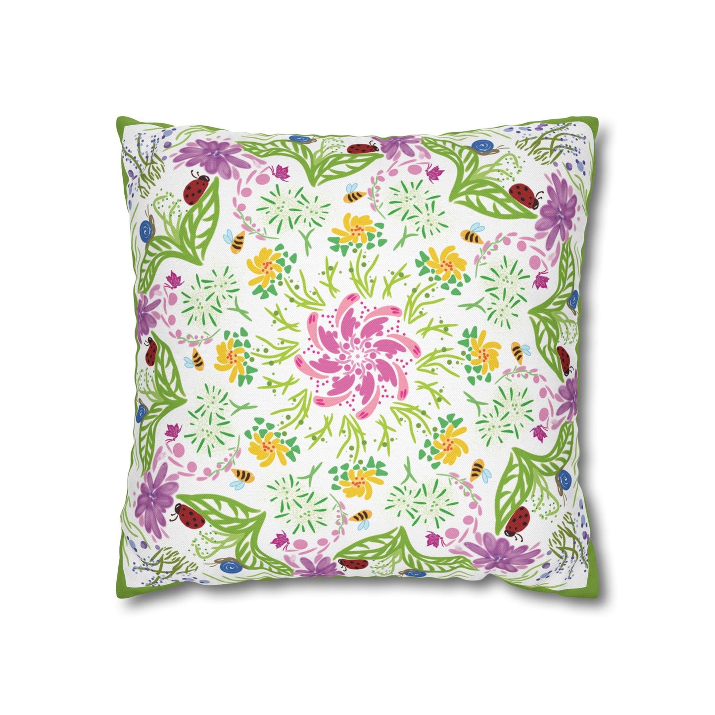 Mandala Inspired Pattern Spring Elements Pillowcase - Nanalili