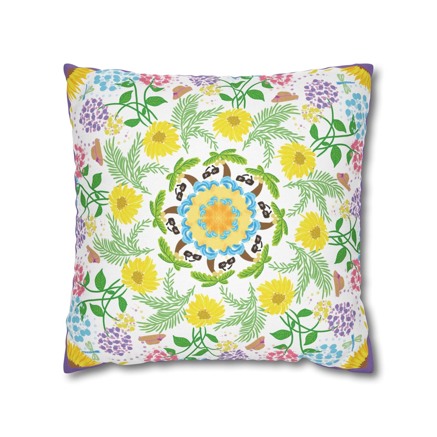 Mandala Inspired Pattern Summer Elements Pillowcase - Nanalili