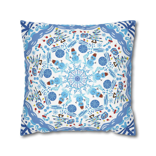 Mandala Inspired Pattern Winter Elements Pillowcase - Nanalili