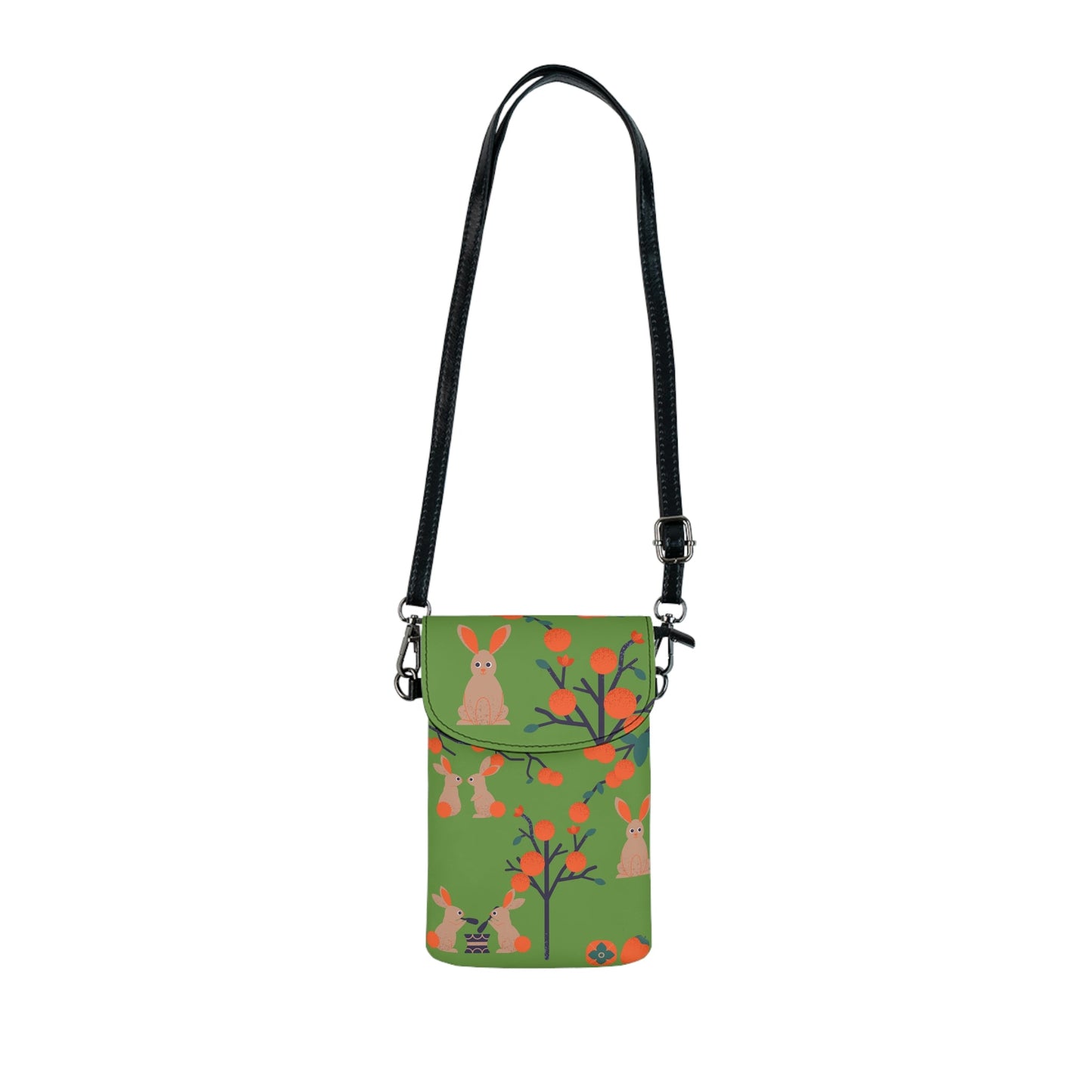 Phone Wallet Crossbody Bag - Bunnies & Persimmon - Nanalili