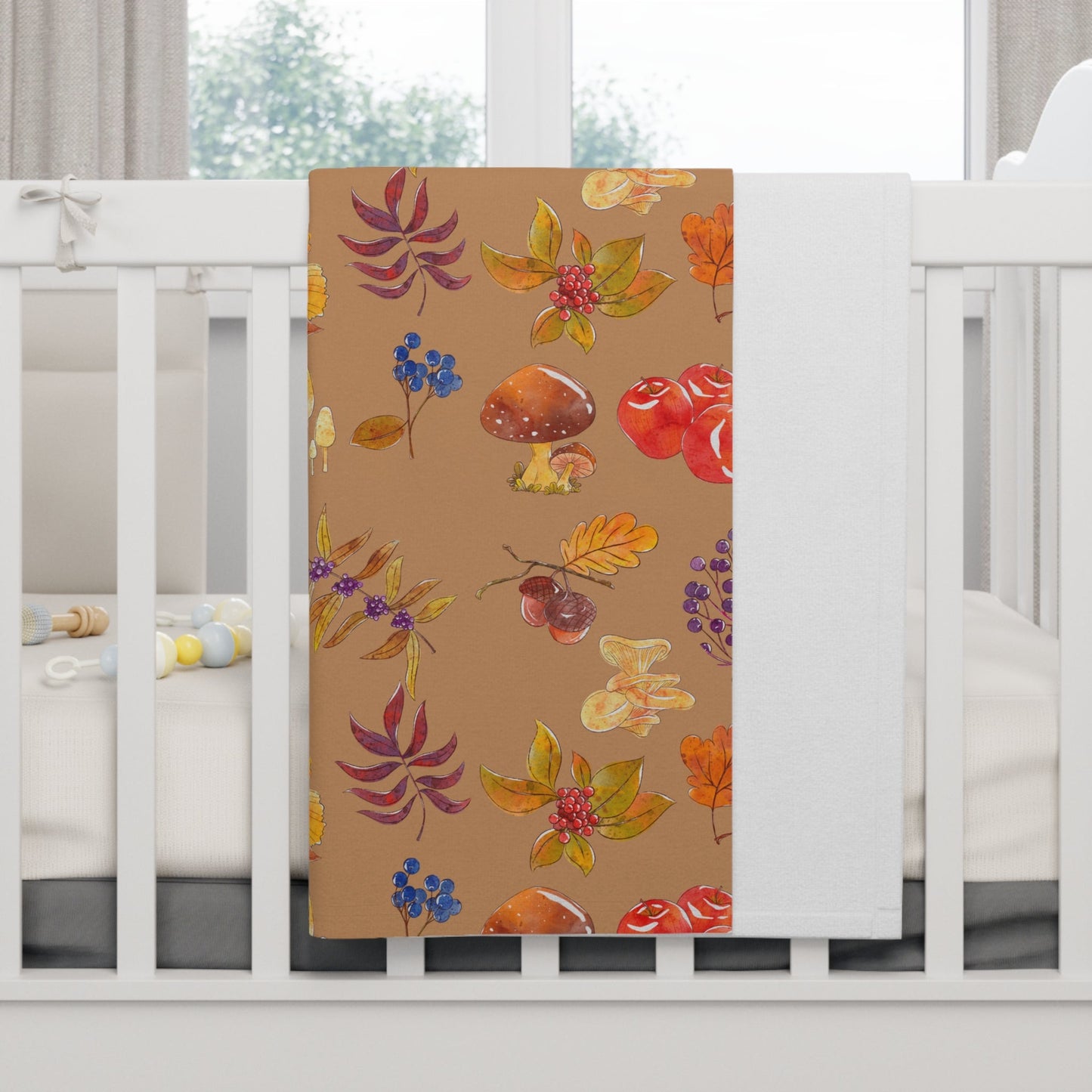 Soft Fleece Baby Blanket - Autumn Leaves - Nanalili