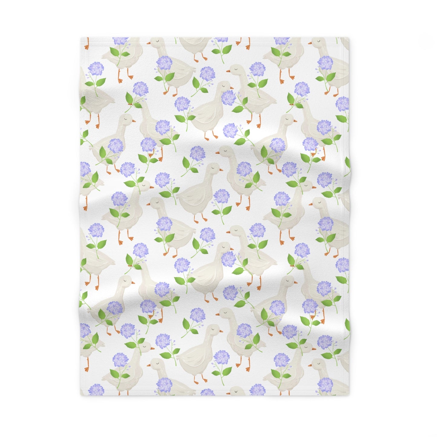 Soft Fleece Baby Blanket - Greese& Hydrangeas - Nanalili