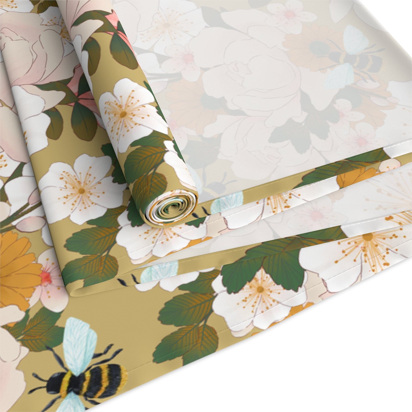 Table Runner - Bees & White Flowers - Nanalili