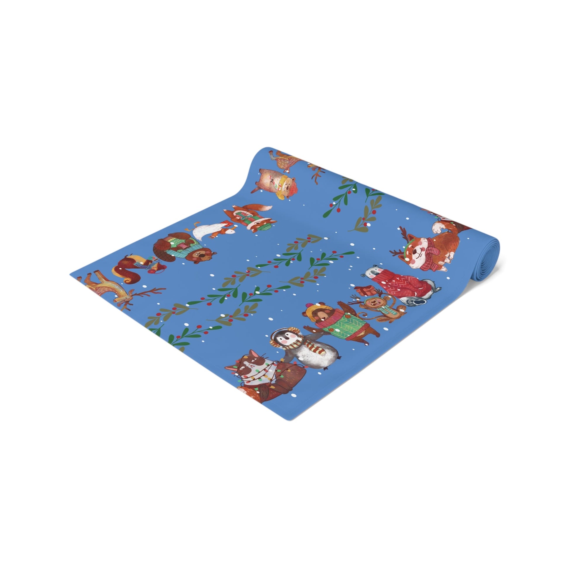 Table Runner - Christmas Animals Deep Blue - Nanalili