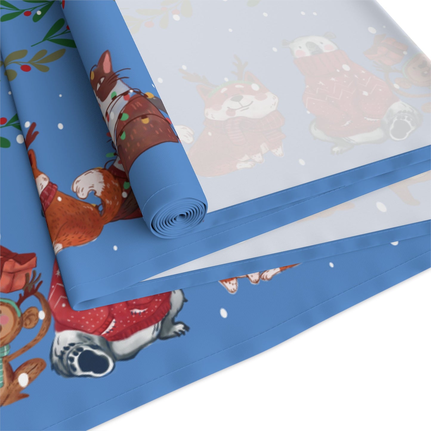 Table Runner - Christmas Animals Deep Blue - Nanalili