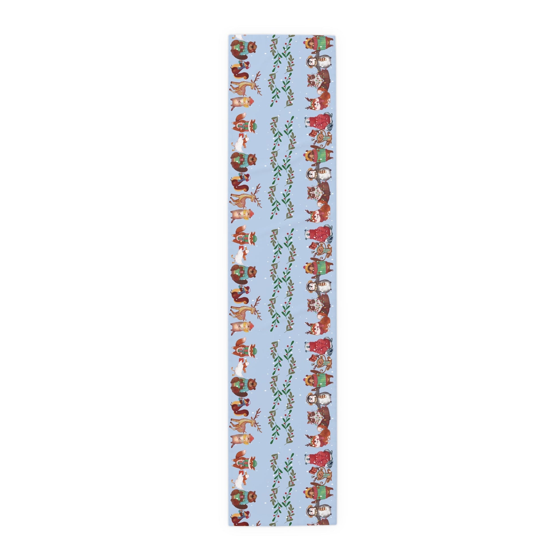 Table Runner - Christmas Animals Light Blue - Nanalili