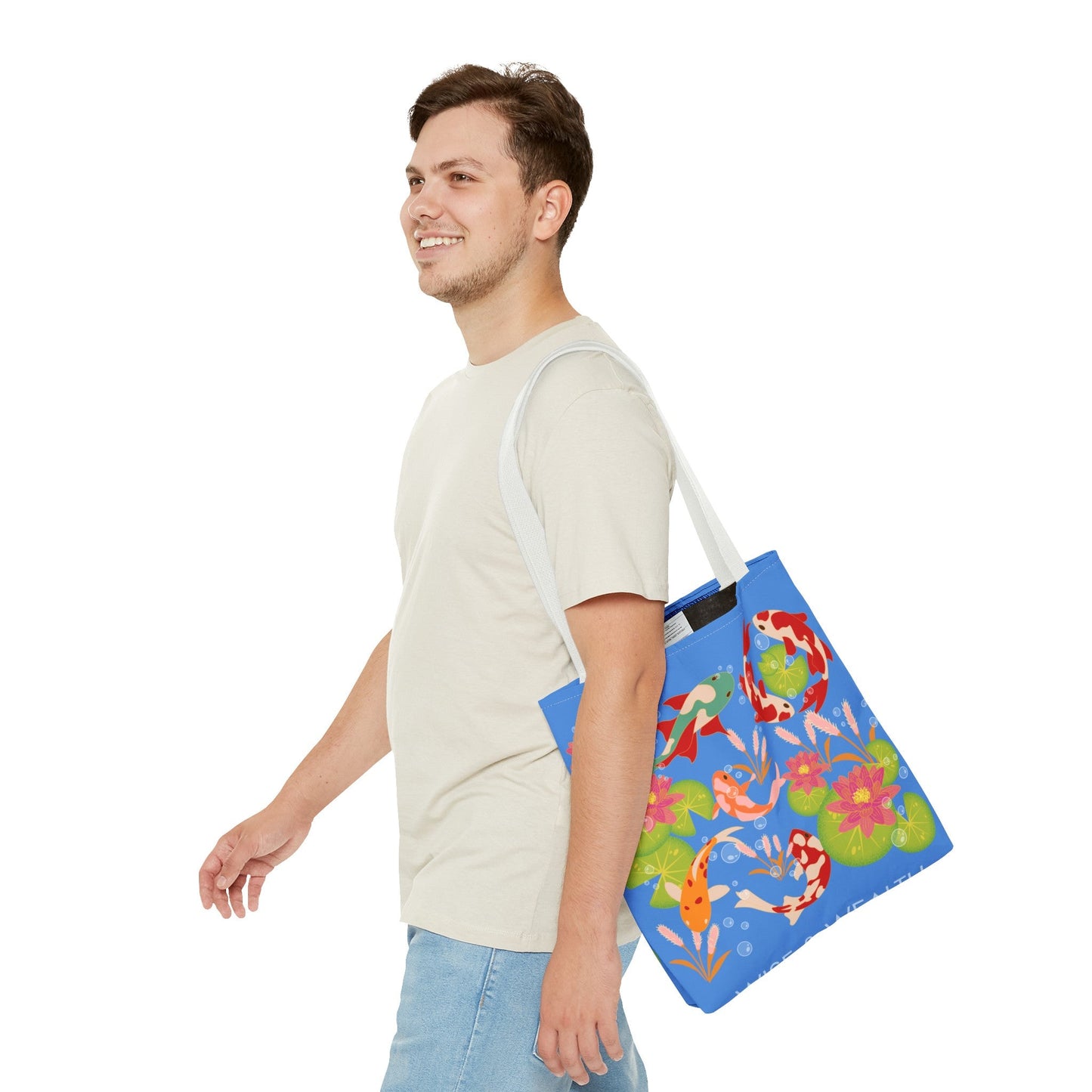 Tote Bag - Koi Fish Deep Blue - Nanalili