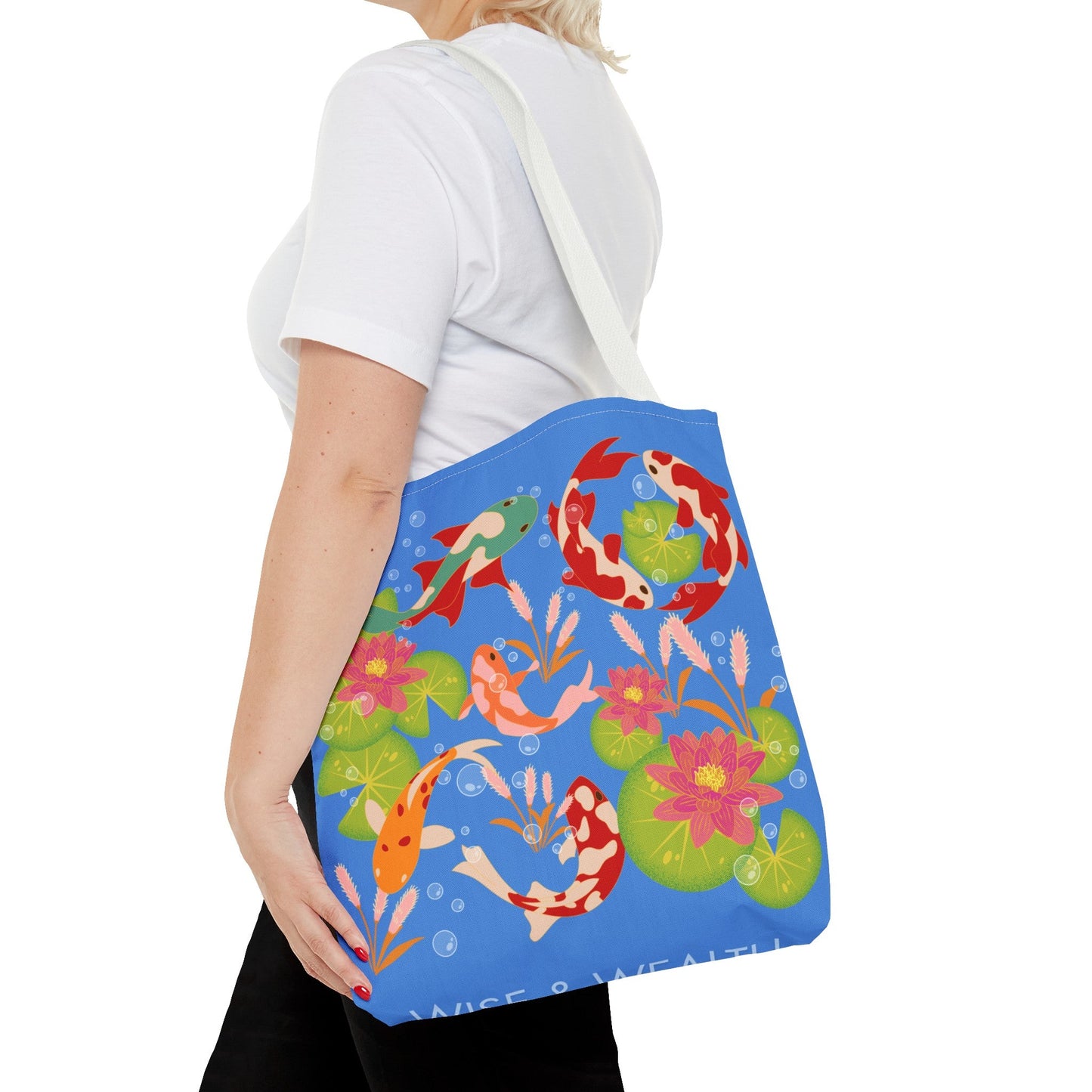 Tote Bag - Koi Fish Deep Blue - Nanalili