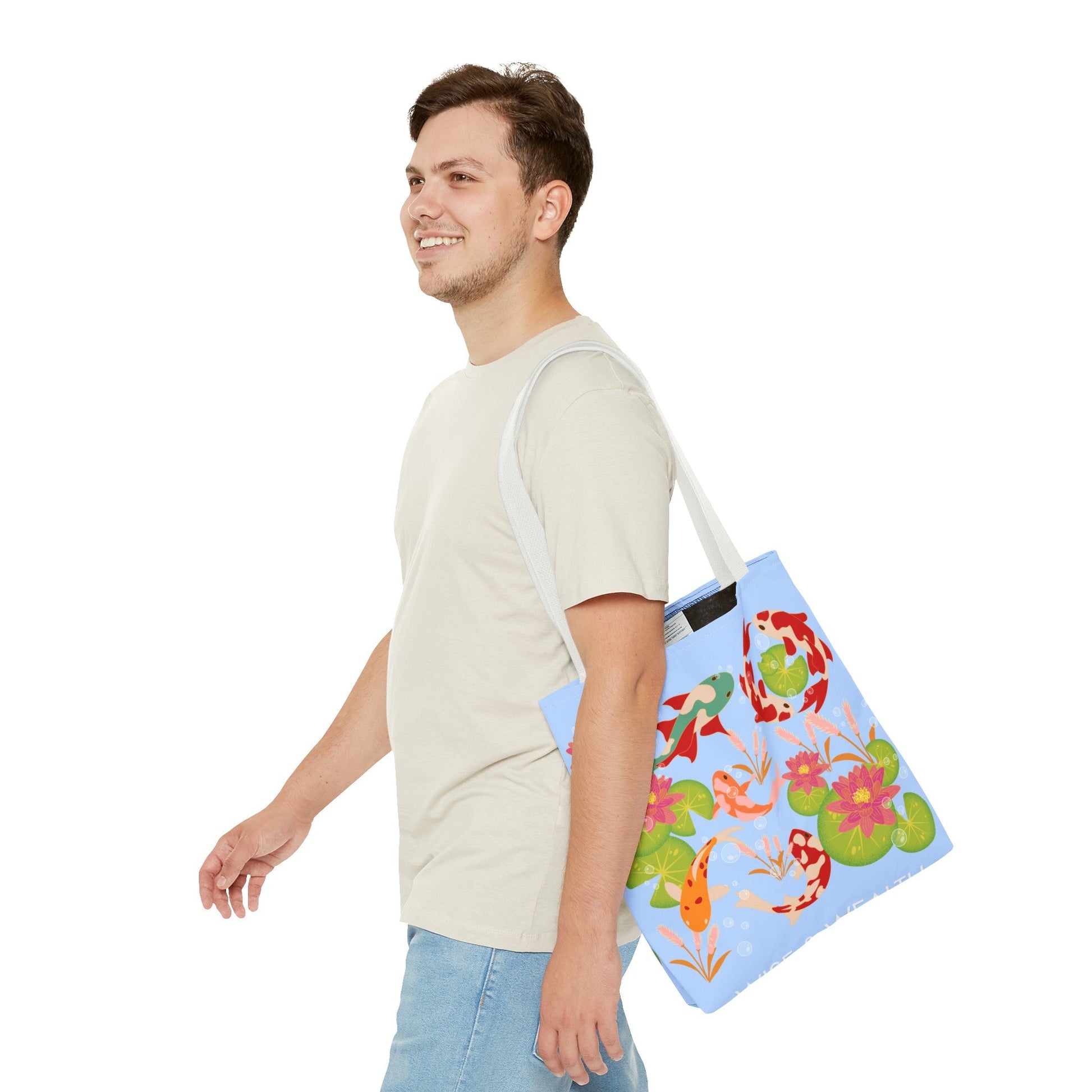 Tote Bag - Koi Fish Light Blue - Nanalili