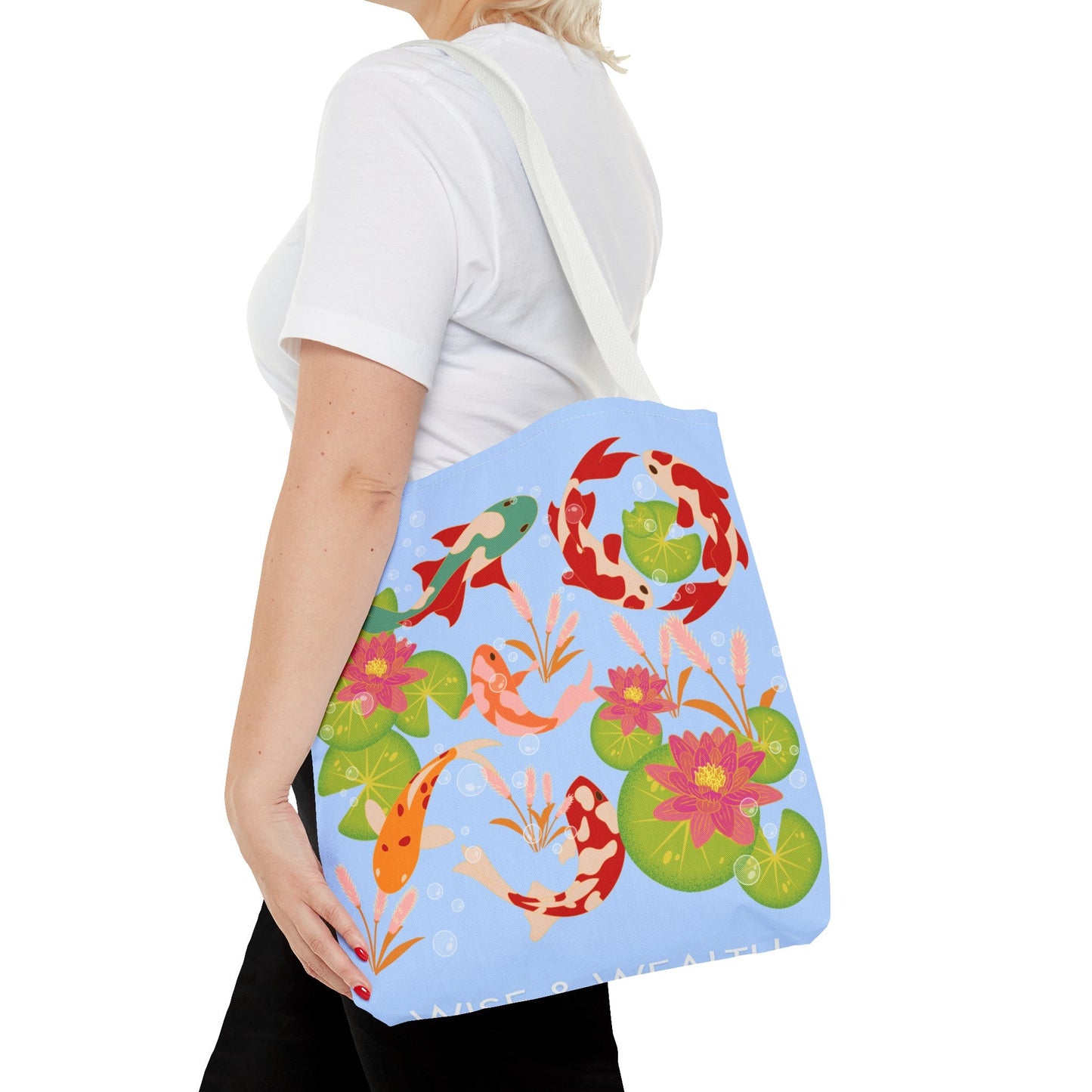 Tote Bag - Koi Fish Light Blue - Nanalili