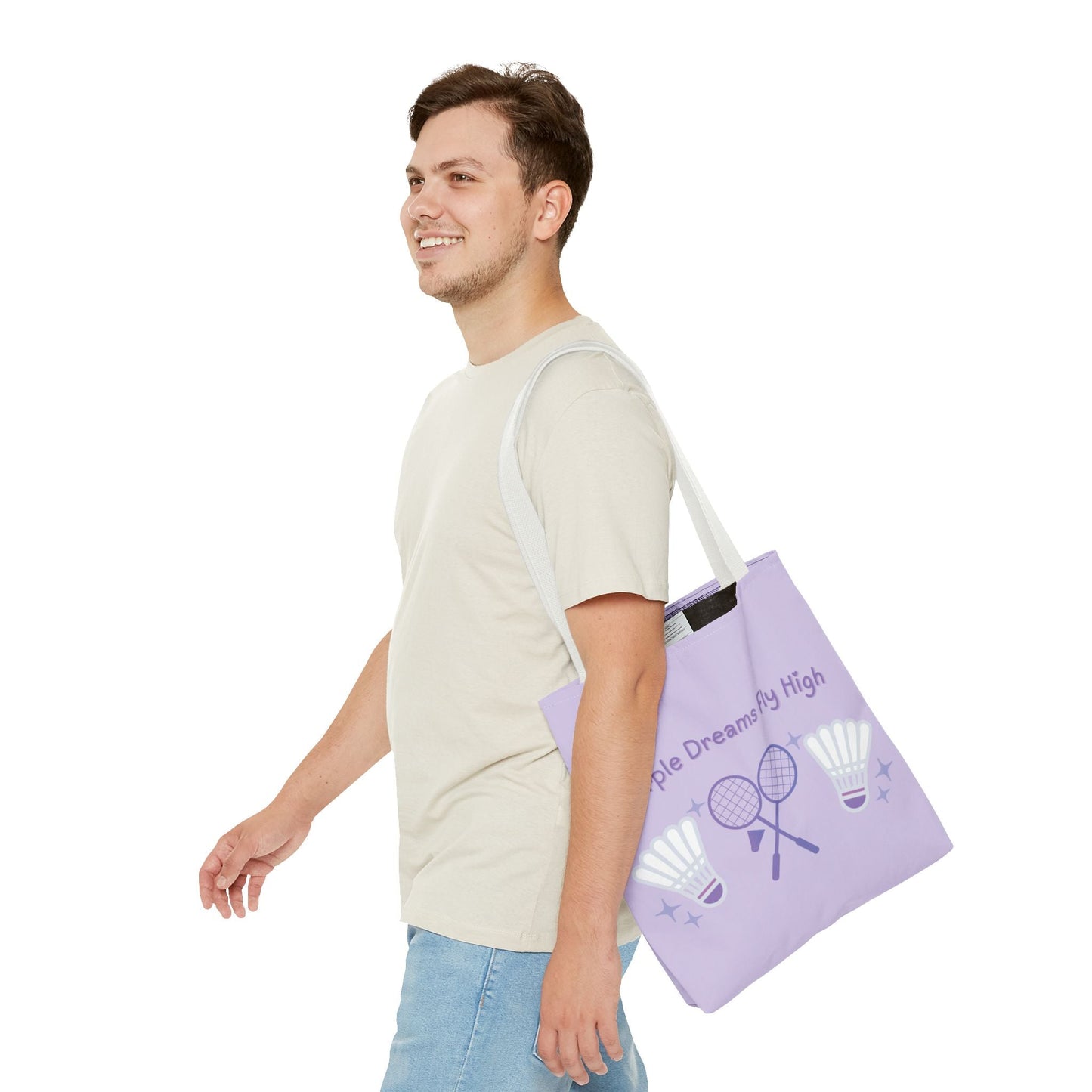 Tote Bag Sport Theme - Purple Badminton - Nanalili