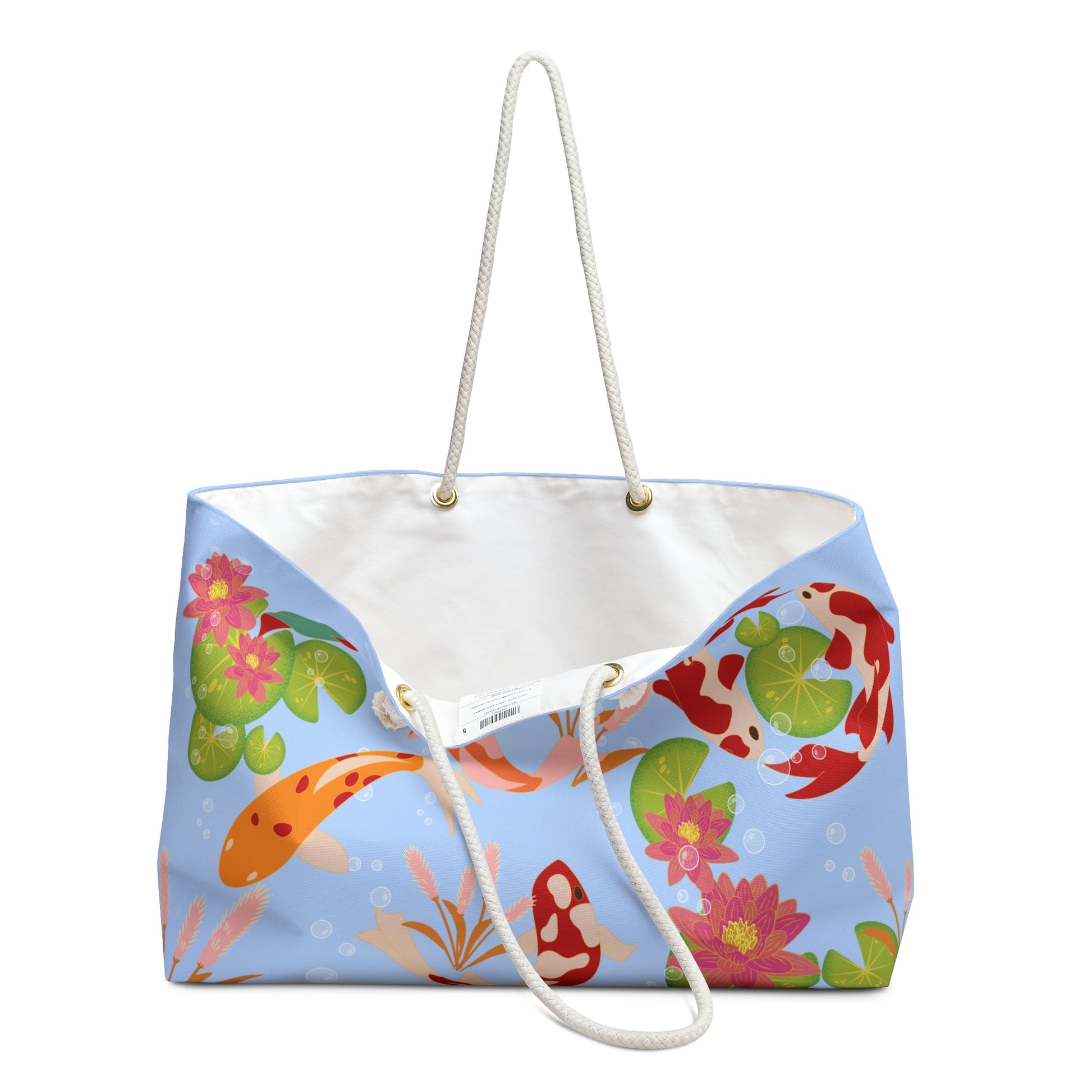 Weekender Bag - Koi Fish Light Blue - Nanalili