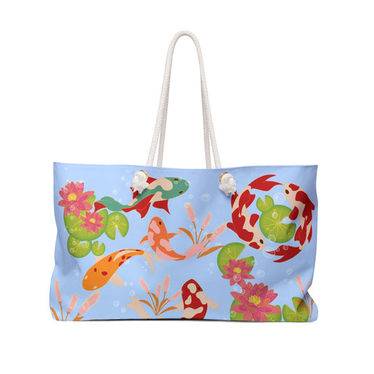 Weekender Bag - Koi Fish Light Blue - Nanalili