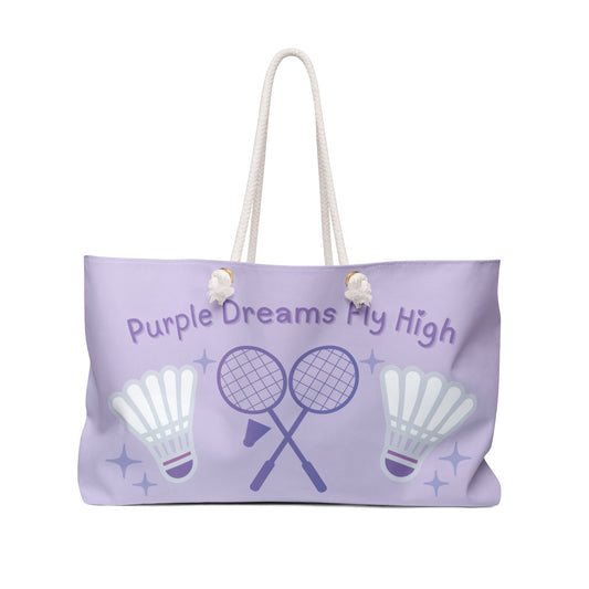 Weekender Bag Sport Theme - Purple Badminton - Nanalili